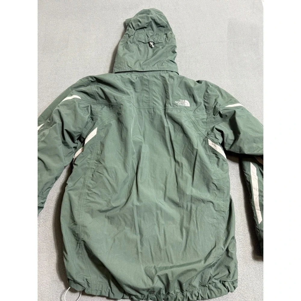 The North Face Mens HyVent Hooded Rain Jacket Green Medium Waterproof Shell In 1